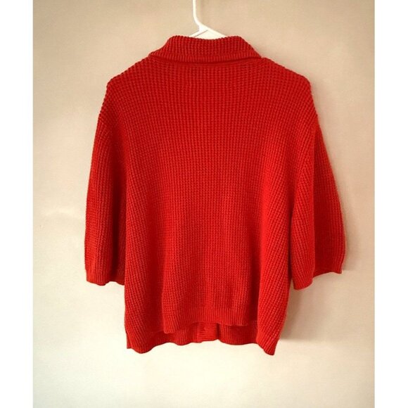 I love Mr.Mittens Cardigan Orange Button up Chunky Knit Sweater Womens XS/S S XS - Picture 3 of 3